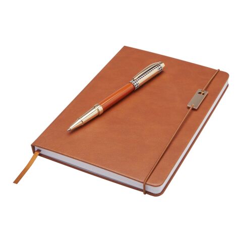 Ensemble Legato comprenant carnet A5, stylo bille et stylo roller  Standard | Marron | sans marquage | non disponible | non disponible