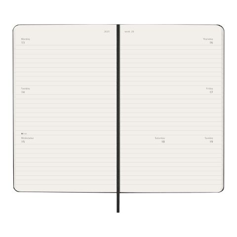 Agenda L hebdomadaire horizontal 12 mois Moleskine à couverture rigide Standard | Noir | sans marquage | non disponible | non disponible