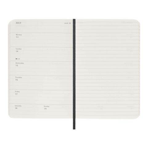 Agenda de poche hebdomadaire 12 mois Moleskine à couverture souple Standard | Noir | sans marquage | non disponible | non disponible