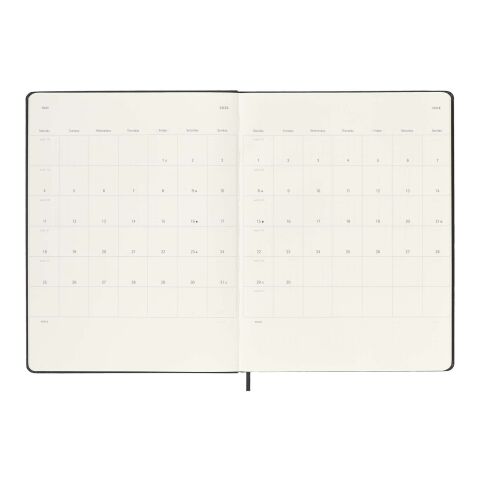 Agenda XL hebdomadaire 12 mois Moleskine à couverture rigide Standard | Noir | sans marquage | non disponible | non disponible