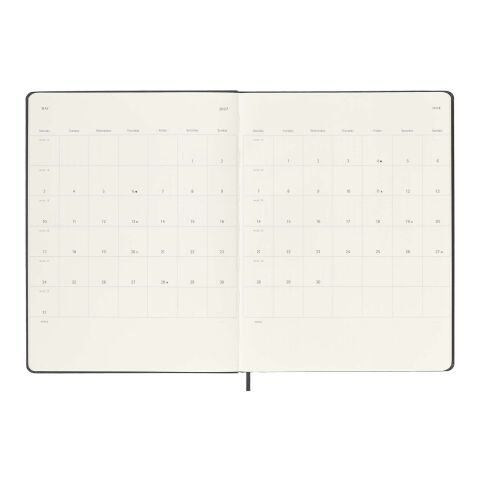 Agenda XL hebdomadaire 12&nbsp;mois Moleskine à couverture rigide Standard | Noir | sans marquage | non disponible | non disponible