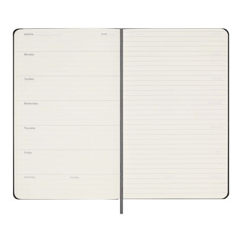 Agenda L hebdomadaire non daté Moleskine à couverture rigide Standard | Noir | sans marquage | non disponible | non disponible
