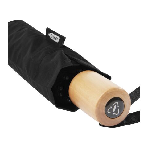 Parapluie 21&quot; pliable windproof en PET recyclé Birgit Standard | Noir | sans marquage | non disponible | non disponible | non disponible