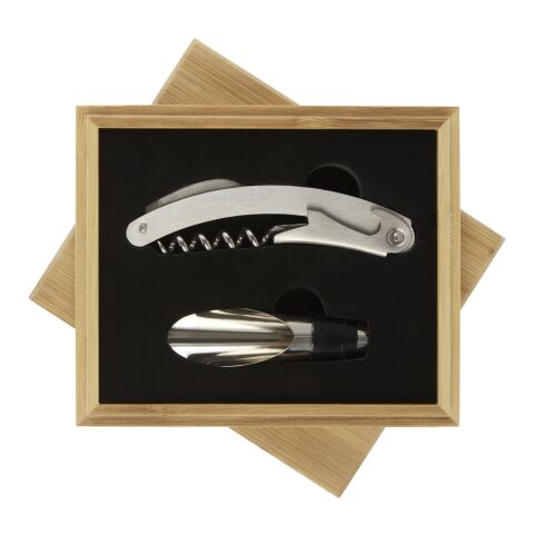 Coffret à vin 2 pièces Merlou Standard | Naturel-Argent | sans marquage | non disponible | non disponible | non disponible