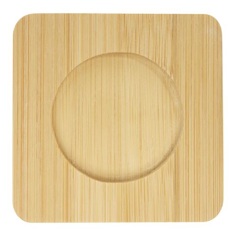 Tasse Manti 2 pièces en verre à double paroi de 100 ml avec sous-verre en bambou Standard | Translucide-Naturel | sans marquage | non disponible | non disponible