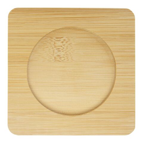 Tasse Manti 2 pièces en verre à double paroi de 250 ml avec sous-verre en bambou Standard | Translucide-Naturel | sans marquage | non disponible | non disponible