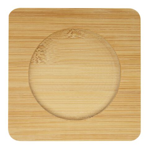 Tasse 2 pièces Manti de 350 ml à double paroi en verre avec sous-verre en bambou Standard | Translucide-Naturel | sans marquage | non disponible | non disponible