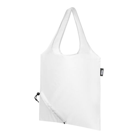 Sac shopping pliable Sabia en PET recyclé Standard | blanc | sans marquage | non disponible | non disponible | non disponible