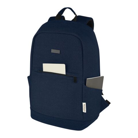 Sac à dos anti-vol pour ordinateur portable Joey de 18&nbsp;L en toile recyclée GRS 15,6&nbsp;pouces Standard | Marine | sans marquage | non disponible | non disponible | non disponible