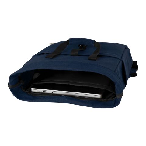 Sac à dos pour ordinateur portable Joey de 15 L en toile recyclée GRS 15 pouces avec dessus enroulable Standard | Deep blue | sans marquage | non disponible | non disponible | non disponible