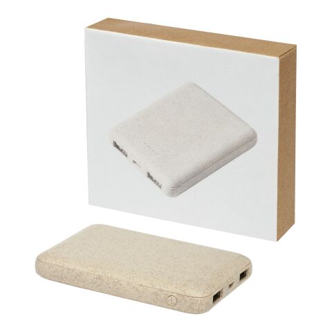 Batterie de secours Asama de 5 000 mAh en paille de blé Standard | Beige | sans marquage | non disponible | non disponible