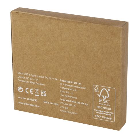 Batterie de secours Loop de 5 000 mAh en plastique recyclé Standard | noir | sans marquage | non disponible | non disponible