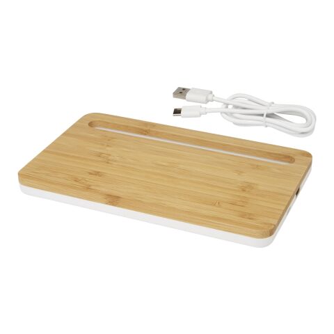 Chargeur à induction Medake 10 W, en bambou, pour bureau Standard | Beige | sans marquage | non disponible | non disponible