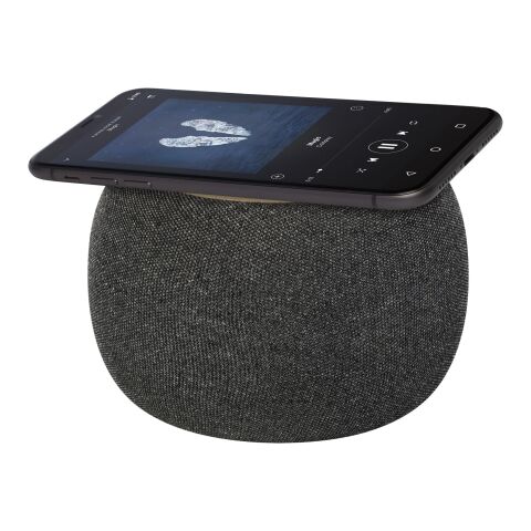 Haut-parleur Bluetooth® et tapis de charge sans fil Ecofiber en bamboo/RPET Standard | Naturel-Gris | sans marquage | non disponible | non disponible