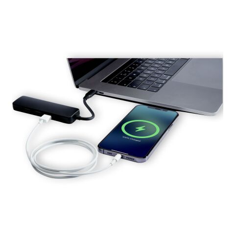 Adaptateur multimédia en plastique recyclé Loop RCS USB 2.0-3.0 avec port HDMI Standard | noir | sans marquage | non disponible | non disponible