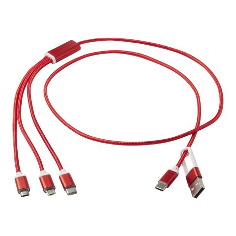 Câble de charge 5-1 Versatile en aluminium recyclé Standard | Rouge | sans marquage | non disponible | non disponible