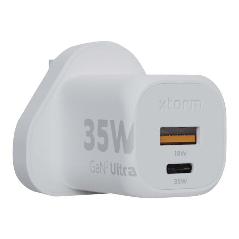 Chargeur mural Xtorm XEC035 GaN² Ultra de 35 W - Prise britannique Standard | Blanc | sans marquage | non disponible | non disponible