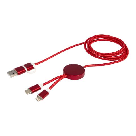 Câble 5 en 1 Alasia en aluminium et plastique recyclés de 150&nbsp;cm pour la synchronisation des données et la charge rapide de 27 W Standard | Rouge | sans marquage | non disponible | non disponible