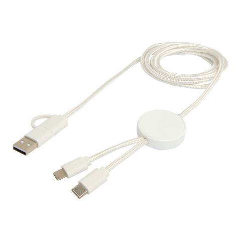 Câble 5 en 1 Citala en plastique recyclé de 150 cm pour la synchronisation des données et la charge rapide de 27 W Standard | blanc | sans marquage | non disponible | non disponible
