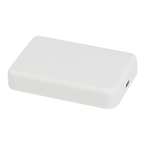 Batterie de secours Acrab magnétique sans fil de 10&nbsp;000&nbsp;mAh et 15&nbsp;W avec PD de 20&nbsp;W - fabriquée en plastique recyclé Standard | Blanc | sans marquage | non disponible | non disponible