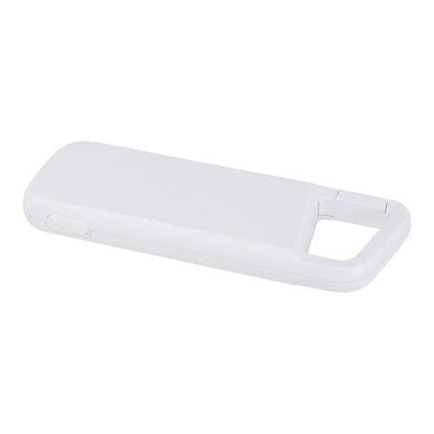 Batterie externe Alkes de 5 000 mAh et 12 W en plastique recyclé résistante à l’eau avec mousqueton Standard | Blanc | sans marquage | non disponible | non disponible
