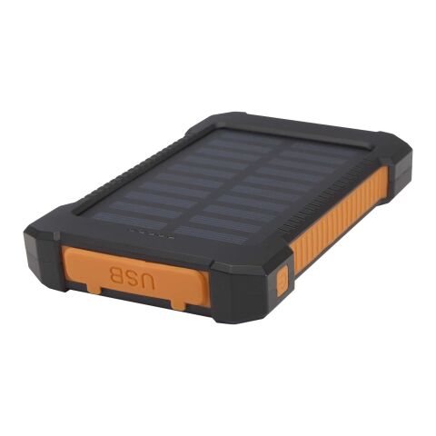 Batterie de secours solaire Altair robuste de 5 000 mAh et 10 W en plastique recyclé avec lampe de poche intégrée Standard | Noir | sans marquage | non disponible | non disponible
