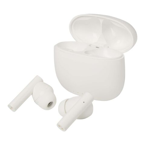 Oreillette Bluetooth® True Wireless Alterf en plastique recyclé avec embouts en silicone Standard | Blanc | sans marquage | non disponible | non disponible