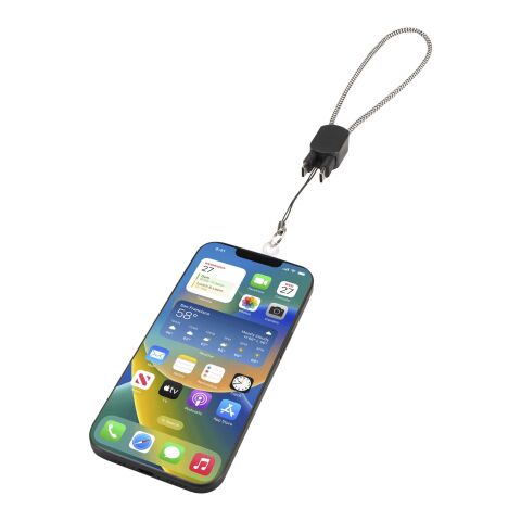 Lanyard de poignet recyclé Arich RCS avec câble de recharge Type-C de 20 W intégré noir