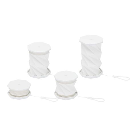 Lampe de table pliable Celestia en plastique recyclé blanc