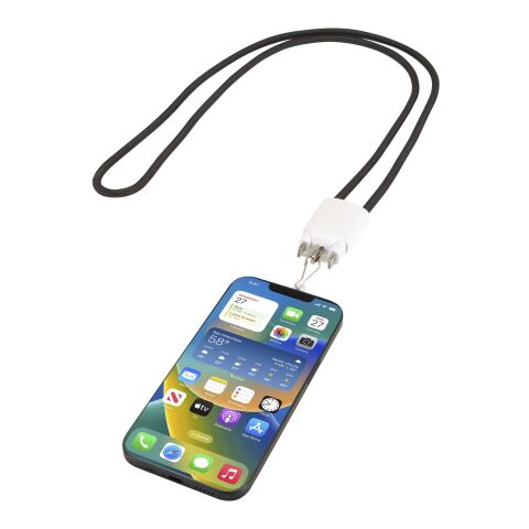 Câble de recharge Ion 65 W 5-en-1 avec lanière en plastique recyclé blanc