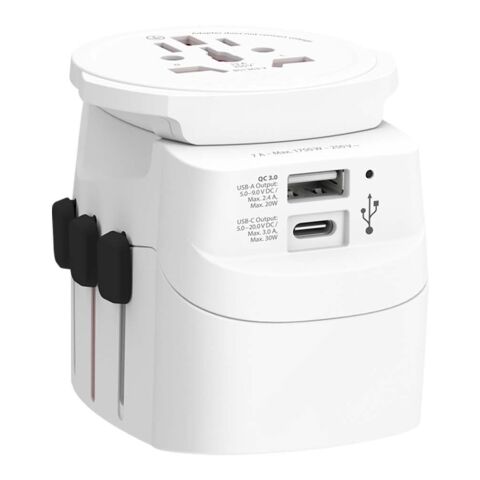 Adaptateur universel SKROSS® PRO Light USB AC30PD blanc