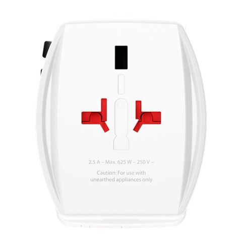 Adaptateur universel SKROSS® MUV AC65PD avec câble USB-C blanc
