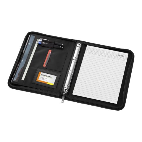 Conférencier A4 zippé de luxe Standford Standard | Noir | sans marquage | non disponible | non disponible | non disponible