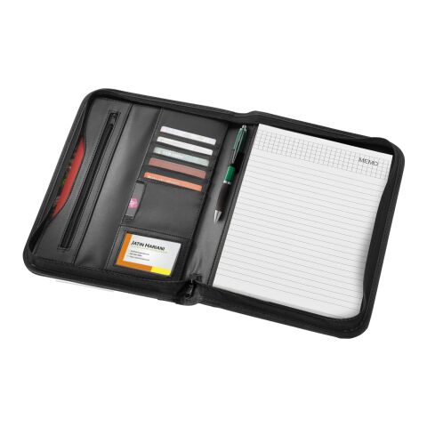 Conférencier A4 zippé Ebony Standard | noir | sans marquage | non disponible | non disponible