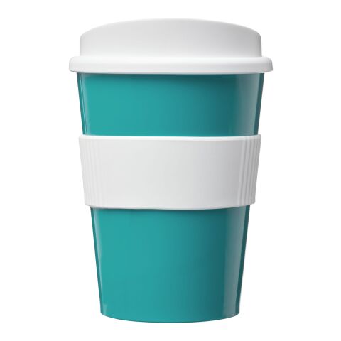 Gobelet Americano® medio 300 ml avec bandeau antidérapant Bleu aqua-Blanc | sans marquage | non disponible | non disponible