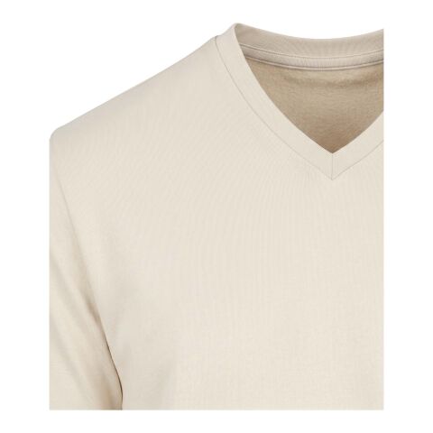 T-shirt unisexe en coton bio certifié OCS Balfour à manches courtes et col en V de 200&nbsp;g/m² Sandstone | 3XS