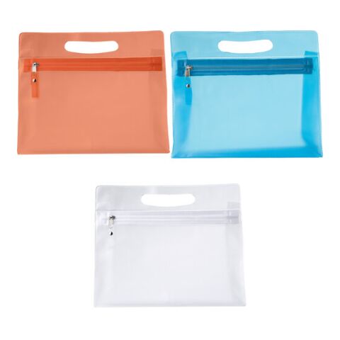 Pochette pour cosmétique en PVC translucide avec zip. bleu clair | sans marquage | non disponible | non disponible