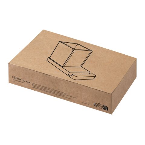 ERWIN. Set de bureau avec support pour téléphone portable et gobelet Beige | sans marquage