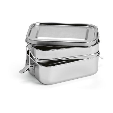Lunch Box Acier inoxydable recyclé 1240 ml Argent | sans marquage