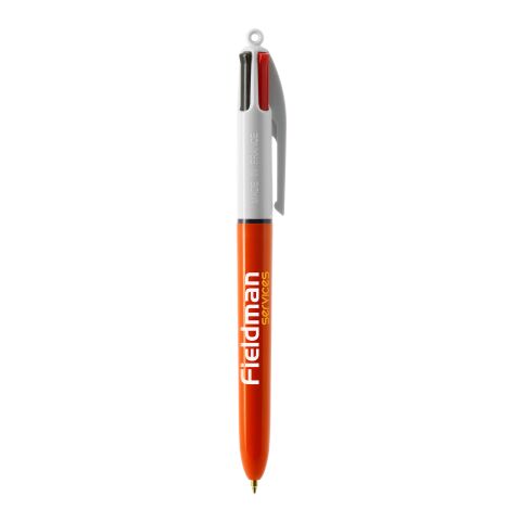 BIC® 4 Couleurs Fine bille Blanc-orange | Sérigraphie 1 couleur | Partie haute-Derrière le Clip | 22.00 mm x 10.00 mm