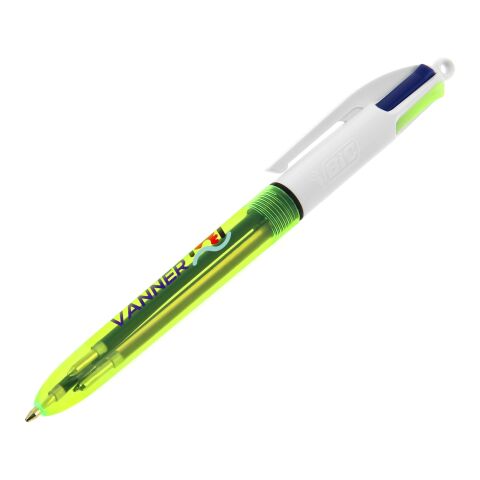 BIC® 4 Couleurs Fluo Bille Jaune | Sérigraphie 1 couleur | Corps-Centré clip | 30.00 mm x 43.00 mm