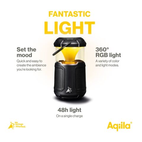 Enceinte Bluetooth Aqiila Soundbird B10 avec éclairage et batterie externe Noir