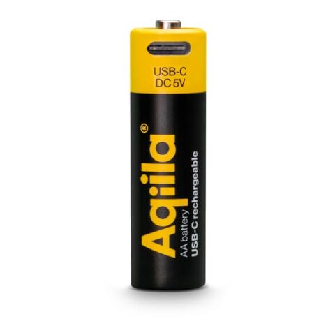 Lot de 4 piles rechargeables AA Aqiila USB-C 2000 mAh Noir