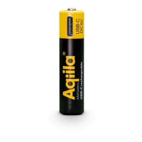 Piles rechargeables Aqiila AAA USB-C 600 mAh, lot de 4 Noir