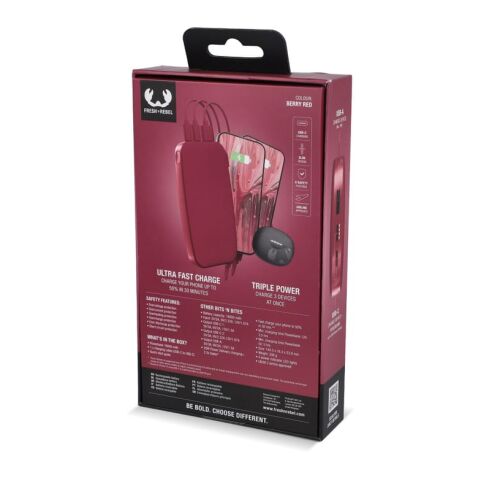 2PB18100 | Fresh 'n Rebel Powerbank 18000mAh USB-C Fast Charging 20W Rouge / blanc | sans marquage | non disponible | non disponible