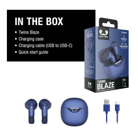 3TW2200 I Fresh &#039;n Rebel Twins Blaze - True Wireless earbuds with ENC Bleu / Blanc | sans marquage | non disponible | non disponible