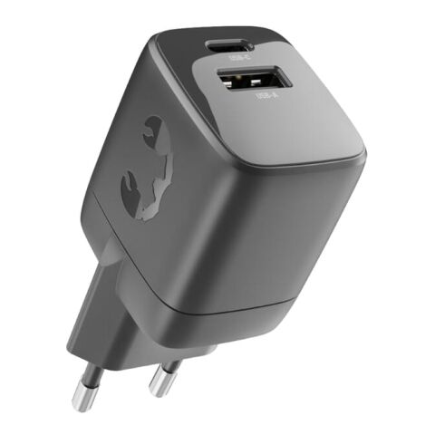 Fresh 'n Rebel Chargeur rapide 30 W GaN USB-C &amp; USB-A Gris foncé | sans marquage