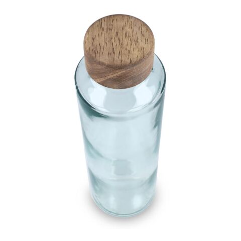Bouteille d'eau en verre recyclé InSideOut ReuuZ avec bouchon en bois 650 ml Transparent