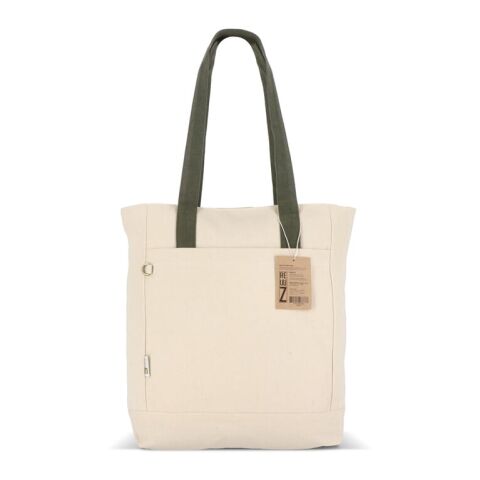 Sac carrier Canvas InSideOut Reuuz 33 x 42 x 10 cm Ecru-Vert olive