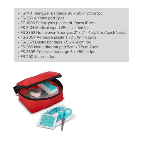 Trousse de premiers secours 16 pièces Fuji Rouge / blanc | sans marquage | non disponible | non disponible